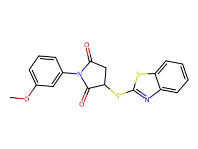 3-(1,3-Benzothiazol-2-ylsulfanyl)-1-(3-methoxyphenyl)pyrrolidine-2,5-dione structure
