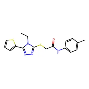 2-((4-ET-5-(2-Thienyl)-4H-1,2,4-triazol-3-YL)thio)-N-(4-methylphenyl)acetamide structure