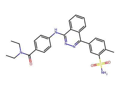 N,N-diethyl-4-[[4-(4-methyl-3-sulfamoylphenyl)phthalazin-1-yl]amino]benzamide structure