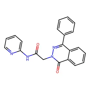 2-(1-oxo-4-phenylphthalazin-2-yl)-N-pyridin-2-ylacetamide structure