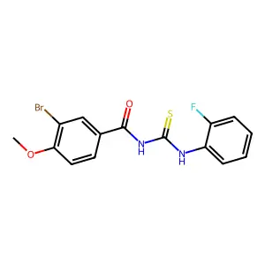3-bromo-N-[(2-fluorophenyl)carbamothioyl]-4-methoxybenzamide structure