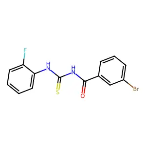 3-bromo-N-[(2-fluorophenyl)carbamothioyl]benzamide structure