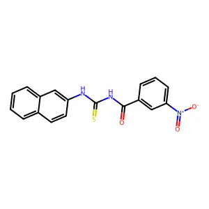 N-(naphthalen-2-ylcarbamothioyl)-3-nitrobenzamide structure