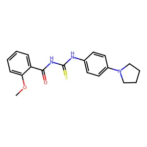 2-methoxy-N-[(4-pyrrolidin-1-ylphenyl)carbamothioyl]benzamide structure