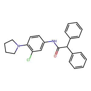 N-(3-chloro-4-pyrrolidin-1-ylphenyl)-2,2-diphenylacetamide structure