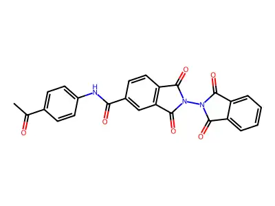 N-(4-acetylphenyl)-2-(1,3-dioxoisoindol-2-yl)-1,3-dioxoisoindole-5-carboxamide structure