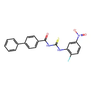 N-[(2-fluoro-5-nitrophenyl)carbamothioyl]-4-phenylbenzamide structure