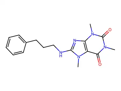 8-[(3-Phenylpropyl)Amino]Caffeine structure