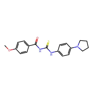 4-methoxy-N-[(4-pyrrolidin-1-ylphenyl)carbamothioyl]benzamide structure