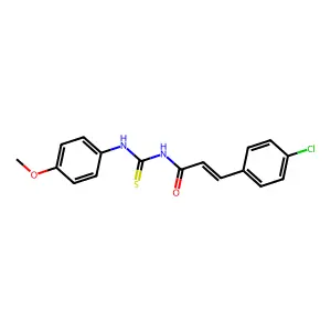 (E)-3-(4-chlorophenyl)-N-[(4-methoxyphenyl)carbamothioyl]prop-2-enamide structure