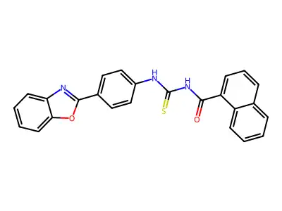 N-[[4-(1,3-benzoxazol-2-yl)phenyl]carbamothioyl]naphthalene-1-carboxamide structure