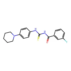 3-fluoro-N-[(4-piperidin-1-ylphenyl)carbamothioyl]benzamide structure