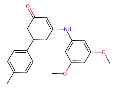 3-[(3,5-Dimethoxyphenyl)amino]-5-(4-methylphenyl)cyclohex-2-en-1-one structure