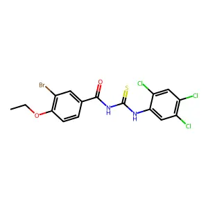 3-bromo-4-ethoxy-N-[(2,4,5-trichlorophenyl)carbamothioyl]benzamide structure