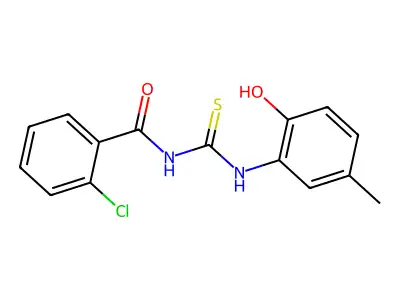 2-chloro-N-[(2-hydroxy-5-methylphenyl)carbamothioyl]benzamide structure