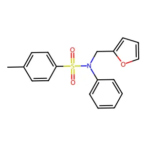 N-(furan-2-ylmethyl)-4-methyl-N-phenylbenzenesulfonamide structure
