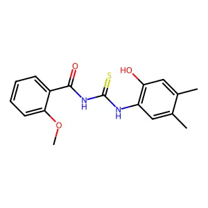 N-[(2-hydroxy-4,5-dimethylphenyl)carbamothioyl]-2-methoxybenzamide structure