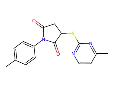 1-(4-Methylphenyl)-3-[(4-methylpyrimidin-2-yl)sulfanyl]pyrrolidine-2,5-dione structure