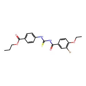 Propyl 4-({[(3-bromo-4-ethoxyphenyl)carbonyl]carbamothioyl}amino)benzoate structure