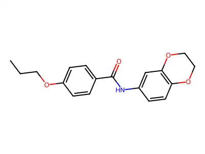 N-(2,3-dihydro-1,4-benzodioxin-6-yl)-4-propoxybenzamide structure