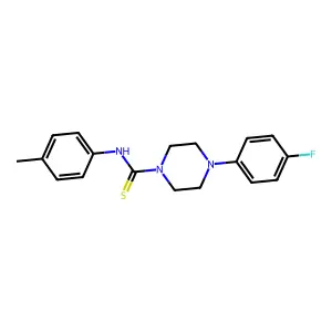 4-(4-fluorophenyl)-N-(4-methylphenyl)piperazine-1-carbothioamide structure