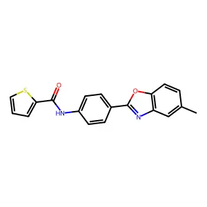 N-[4-(5-methyl-1,3-benzoxazol-2-yl)phenyl]thiophene-2-carboxamide structure