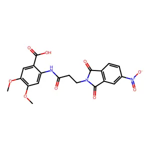 4,5-Dimethoxy-2-[3-(5-nitro-1,3-dioxoisoindol-2-yl)propanoylamino]benzoic acid structure