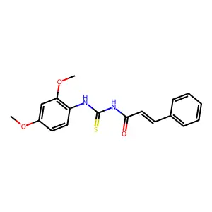 (E)-N-[(2,4-dimethoxyphenyl)carbamothioyl]-3-phenylprop-2-enamide structure