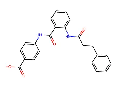 4-[({2-[(3-Phenylpropanoyl)amino]phenyl}carbonyl)amino]benzoic acid structure