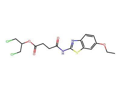 1,3-Dichloropropan-2-yl 4-[(6-ethoxy-1,3-benzothiazol-2-yl)amino]-4-oxobutanoate structure