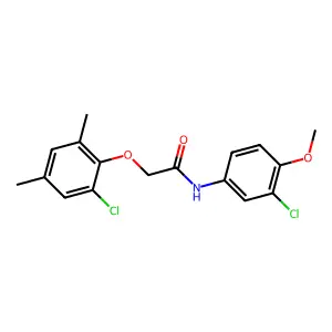 2-(2-chloro-4,6-dimethylphenoxy)-N-(3-chloro-4-methoxyphenyl)acetamide structure
