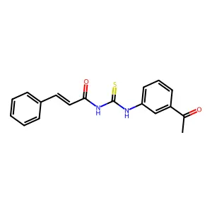 (E)-N-[(3-acetylphenyl)carbamothioyl]-3-phenylprop-2-enamide structure
