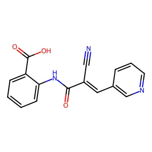 2-[2-Cyano-3-(pyridin-3-yl)prop-2-enamido]benzoic acid structure