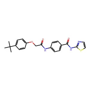 4-[[2-(4-tert-butylphenoxy)acetyl]amino]-N-(1,3-thiazol-2-yl)benzamide structure