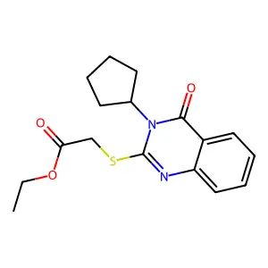 Ethyl [(3-cyclopentyl-4-oxo-3,4-dihydroquinazolin-2-yl)sulfanyl]acetate structure