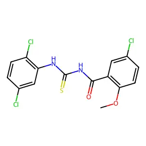 5-chloro-N-[(2,5-dichlorophenyl)carbamothioyl]-2-methoxybenzamide structure