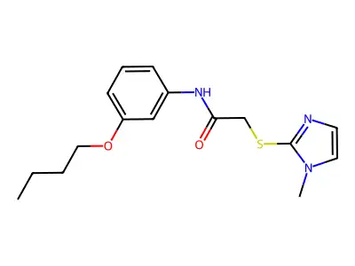 N-(3-butoxyphenyl)-2-(1-methylimidazol-2-yl)sulfanylacetamide structure