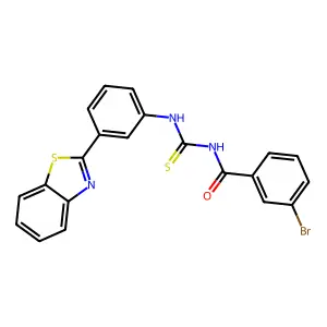 N-[[3-(1,3-benzothiazol-2-yl)phenyl]carbamothioyl]-3-bromobenzamide structure