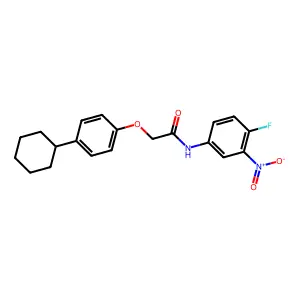 2-(4-cyclohexylphenoxy)-N-(4-fluoro-3-nitrophenyl)acetamide structure