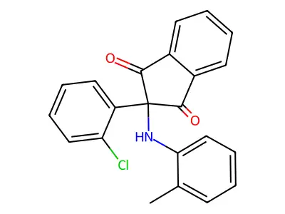 2-(2-Chlorophenyl)-2-(2-methylanilino)indene-1,3-dione structure