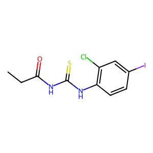 N-[(2-chloro-4-iodophenyl)carbamothioyl]propanamide structure