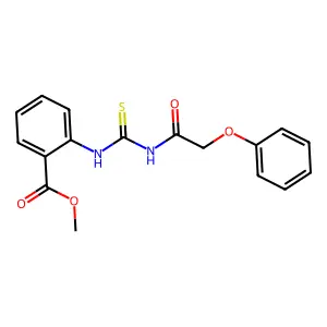 Methyl 2-{[(phenoxyacetyl)carbamothioyl]amino}benzoate structure