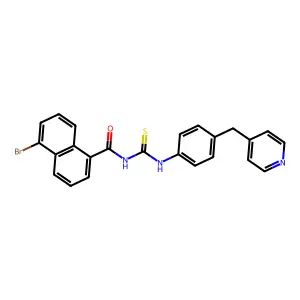 5-bromo-N-[[4-(pyridin-4-ylmethyl)phenyl]carbamothioyl]naphthalene-1-carboxamide structure