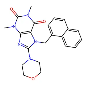 1,3-Dimethyl-8-(4-morpholinyl)-7-(1-naphthyl-ME)-3,7-dihydro-1H-purine-2,6-dione structure