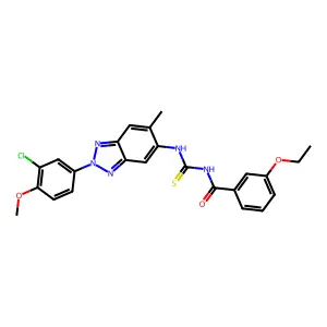 N-[[2-(3-chloro-4-methoxyphenyl)-6-methylbenzotriazol-5-yl]carbamothioyl]-3-ethoxybenzamide structure