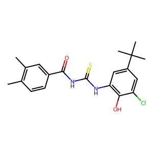 N-[(5-tert-butyl-3-chloro-2-hydroxyphenyl)carbamothioyl]-3,4-dimethylbenzamide structure