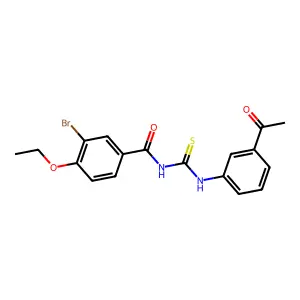 N-[(3-acetylphenyl)carbamothioyl]-3-bromo-4-ethoxybenzamide structure