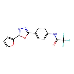2,2,2-trifluoro-N-[4-[5-(furan-2-yl)-1,3,4-oxadiazol-2-yl]phenyl]acetamide structure