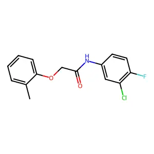 N-(3-chloro-4-fluorophenyl)-2-(2-methylphenoxy)acetamide structure