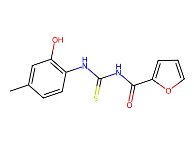 N-[(2-hydroxy-4-methylphenyl)carbamothioyl]furan-2-carboxamide structure